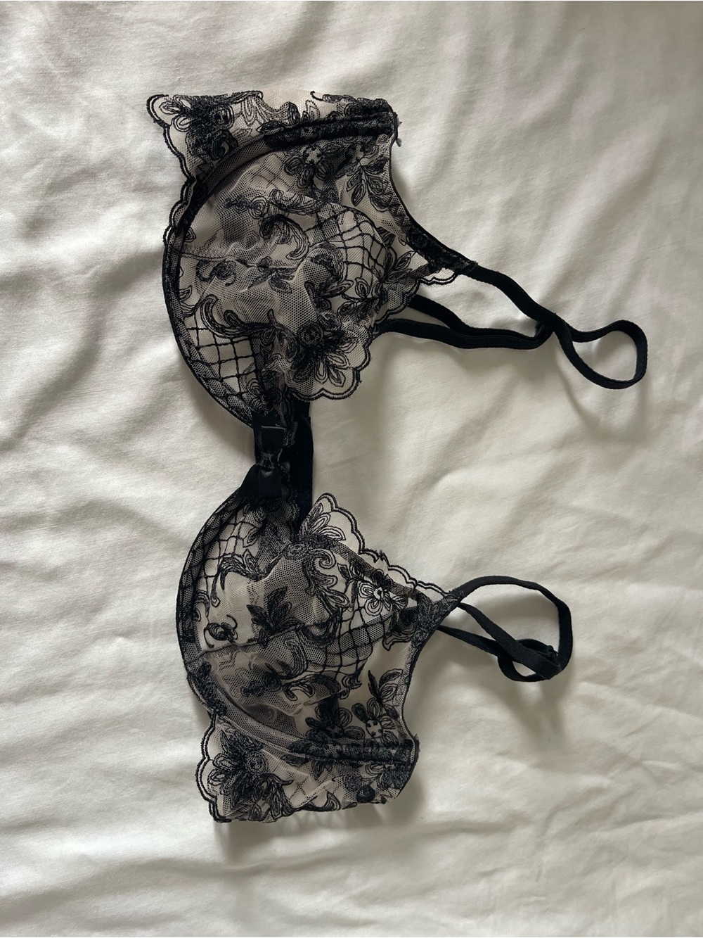 Sheer Black Lace Underwire Bra - Elegant Intimates
